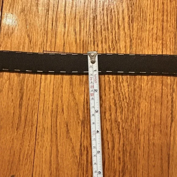 Womens Hammered Metal Stretch Belt Rhinestone Buckle Size M/L - Picture 3 of 7